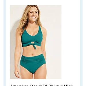 Maurices Blue Bikini Set with Ruched Halter Top and Skort